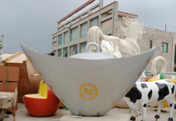 鹤壁不锈钢元宝雕塑精美而珍贵