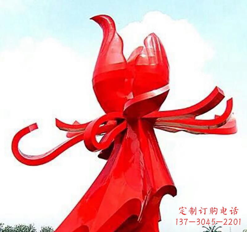 鹤壁不锈钢玫瑰雕塑,传递爱与和平