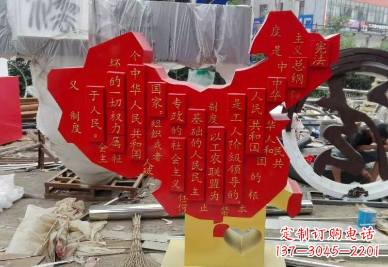 鹤壁不锈钢中国地图雕塑