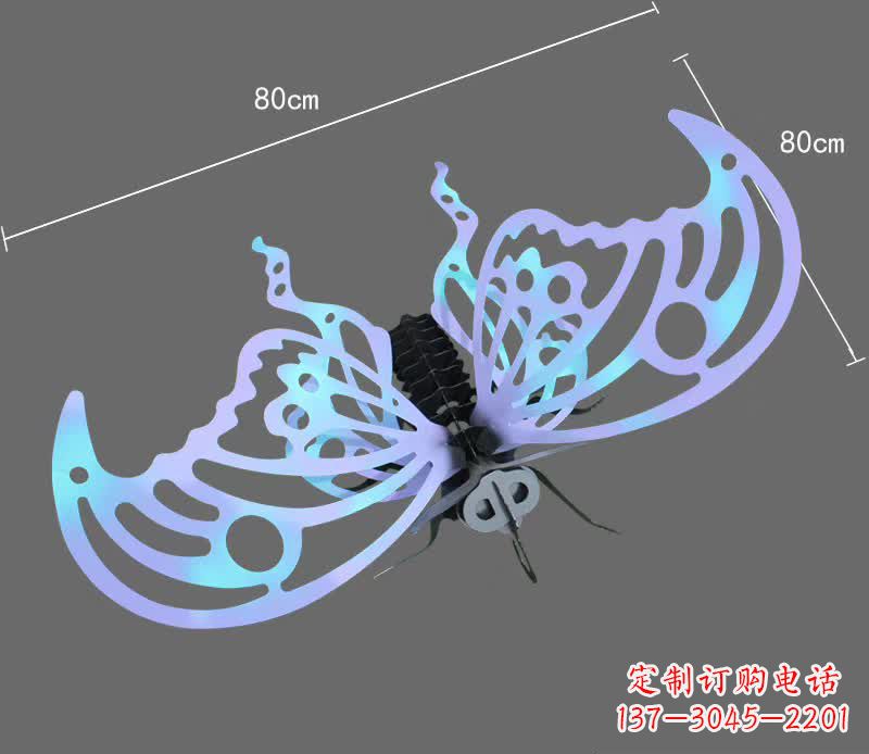 鹤壁彩绘不锈钢蝴蝶雕塑宛如梦幻般的艺术之作