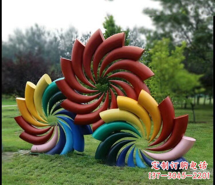 鹤壁彩色不锈钢风车雕塑