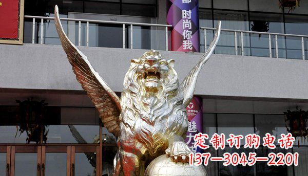 鹤壁铜雕狮子西洋狮子的精美雕塑