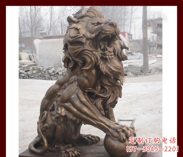 鹤壁传统工艺——踩球欧式狮子铜雕