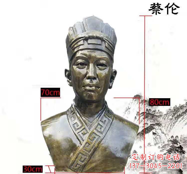鹤壁蔡伦头像铜雕