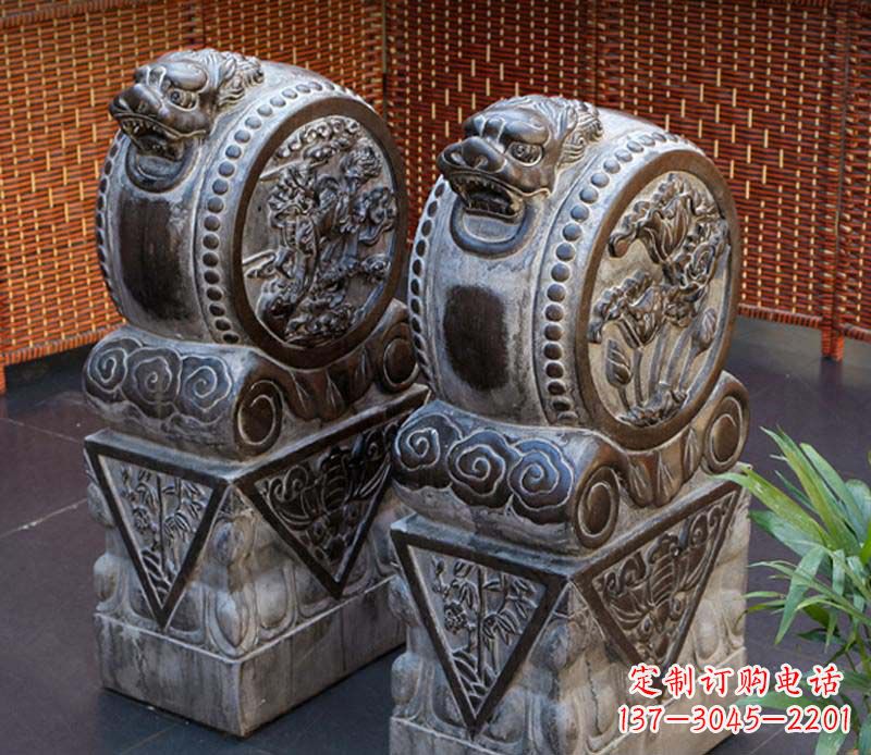 鹤壁仿古石门墩雕塑,提升茶楼景观