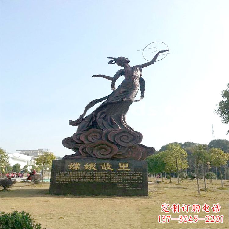 鹤壁嫦娥奔月雕塑-景区园林神话人物雕像