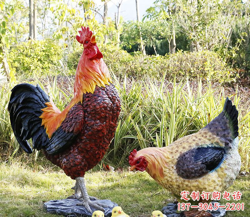 鹤壁公鸡雕塑完美的绿化环境装饰