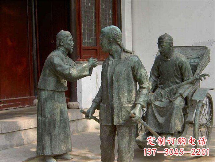 鹤壁车夫拉车古代人物铜雕