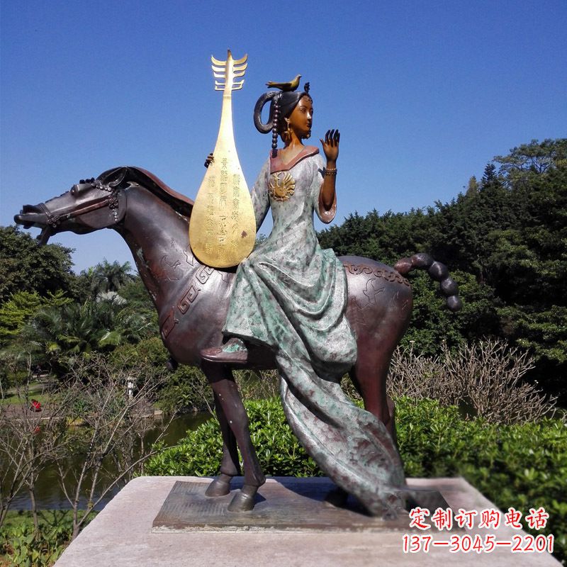 鹤壁沉鱼落雁典故美女人物王昭君出塞铜雕像
