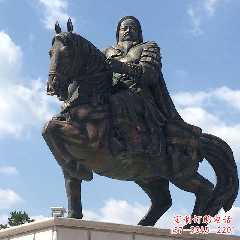 鹤壁成吉思汗驰骋铜像象征着不朽的传奇