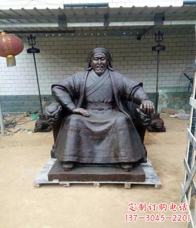 鹤壁成吉思汗铜雕古代伟人雕塑
