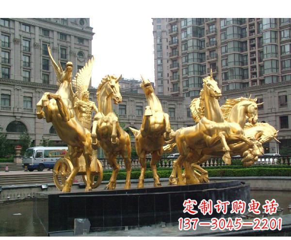 鹤壁城市阿波罗战车铜雕马