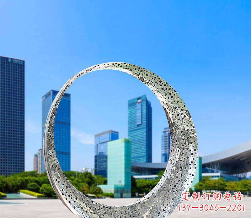 鹤壁美丽圆环——不锈钢灯饰雕塑