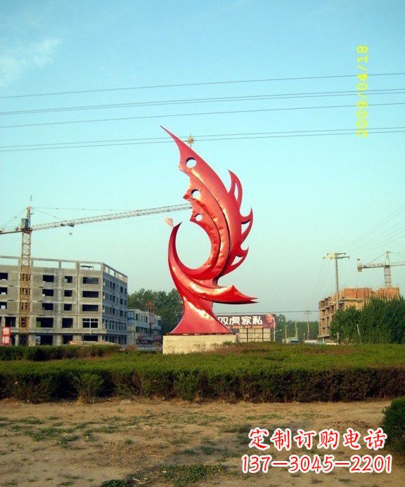 鹤壁不锈钢凤凰雕塑传承传统文化的艺术精品
