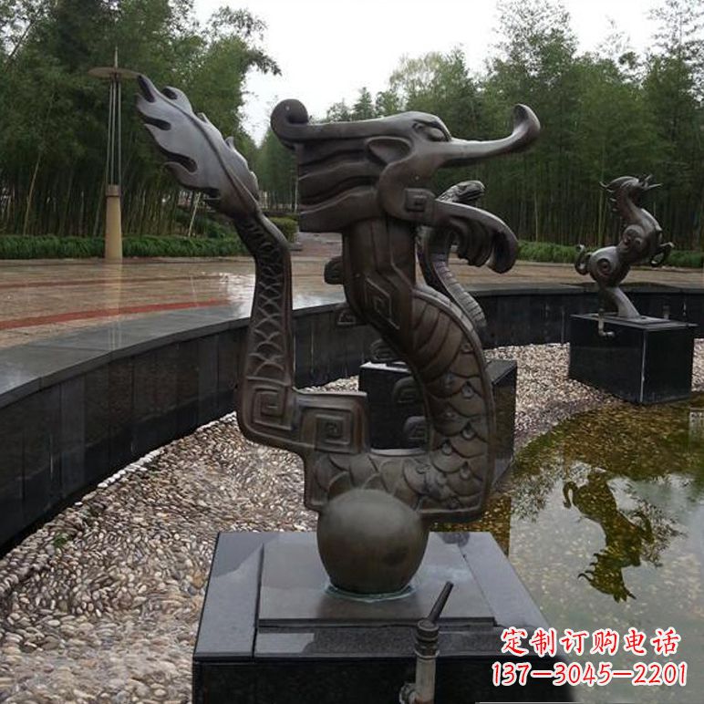 鹤壁城市十二生肖喷泉雕塑