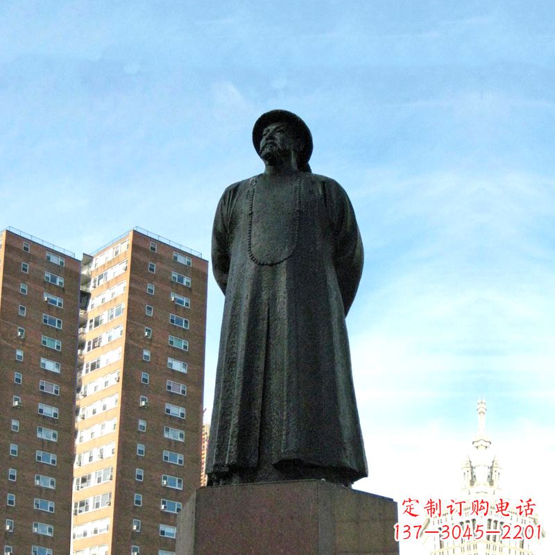 鹤壁林则徐雕塑标志着城市文化的名人