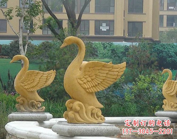 鹤壁天鹅雕塑美丽的园林装饰