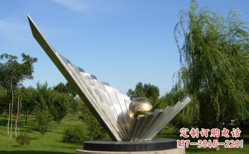 鹤壁抽象贝壳明珠公园不锈钢雕塑