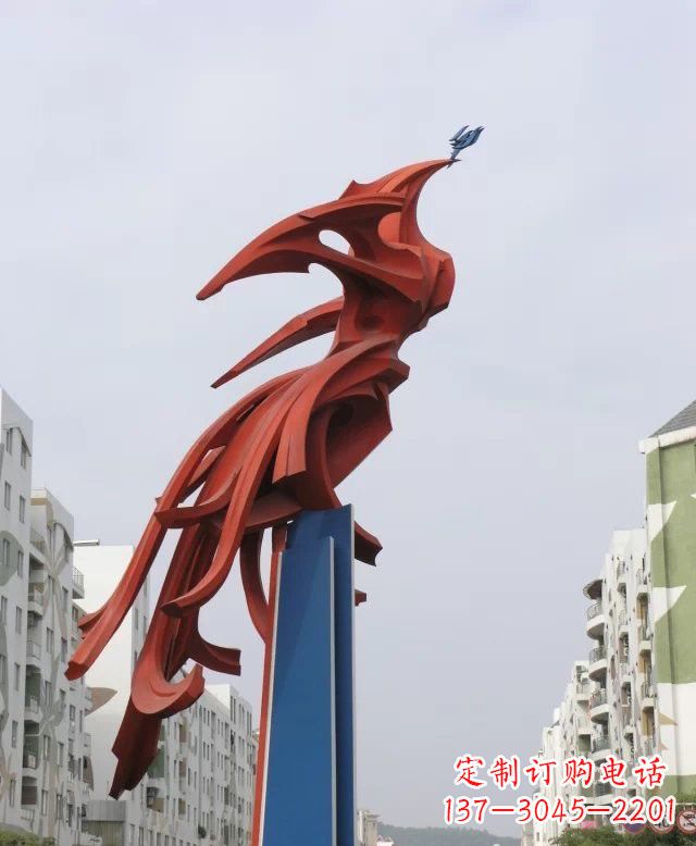 鹤壁抽象不锈钢凤凰雕塑