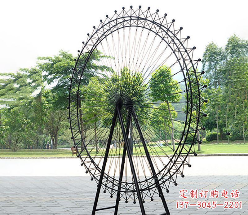 鹤壁不锈钢摩天轮雕塑视觉与空间的结合