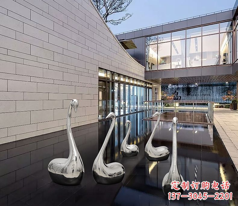 鹤壁质朴无华的不锈钢天鹅雕塑