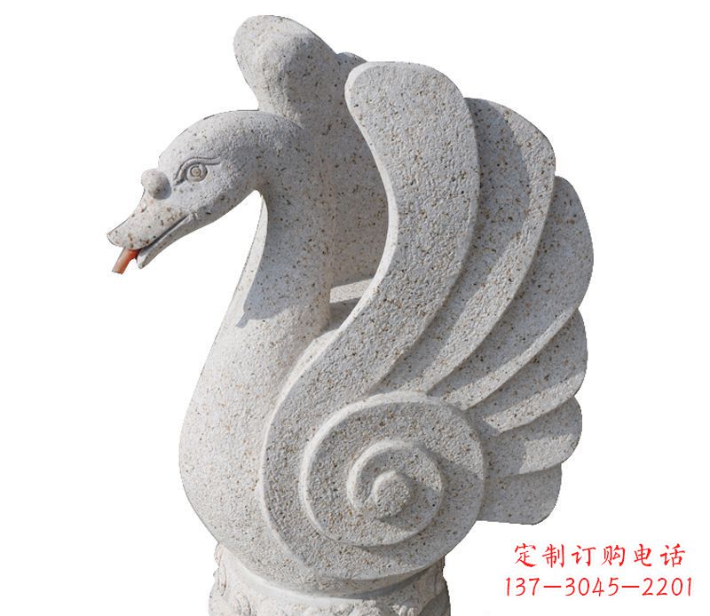 鹤壁抽象喷水天鹅石雕 (2)