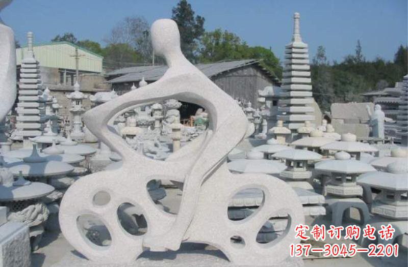 鹤壁抽象骑摩托车人物石雕