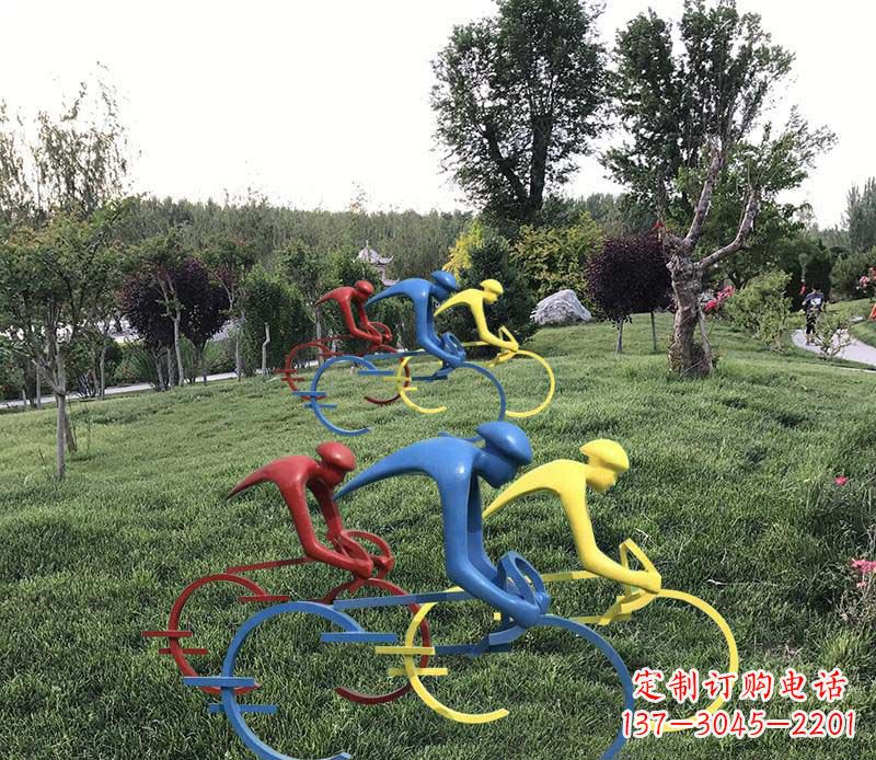 鹤壁抽象骑自行车公园景观雕塑