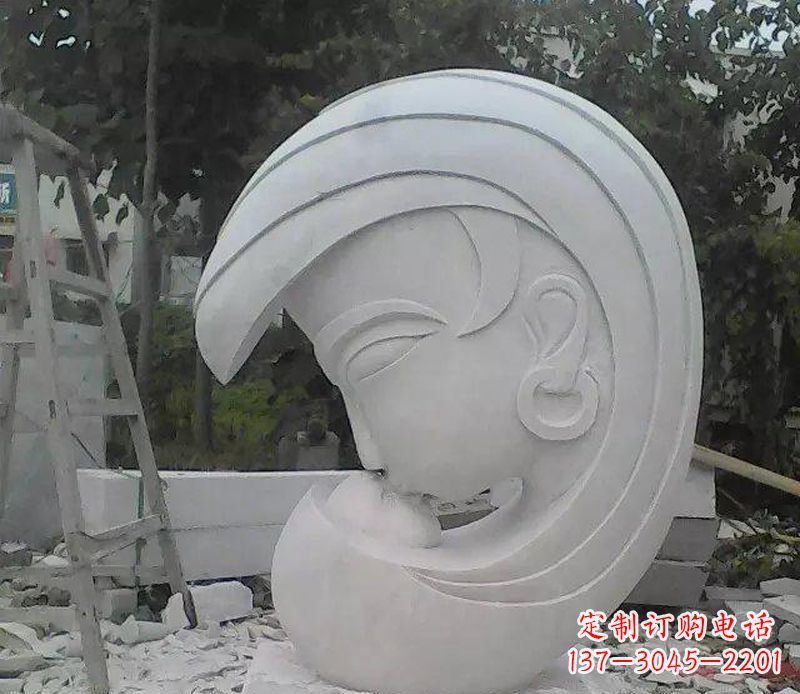 鹤壁抽象人物头像石雕