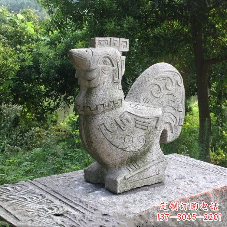 鹤壁抽象生肖酉鸡动物石雕塑