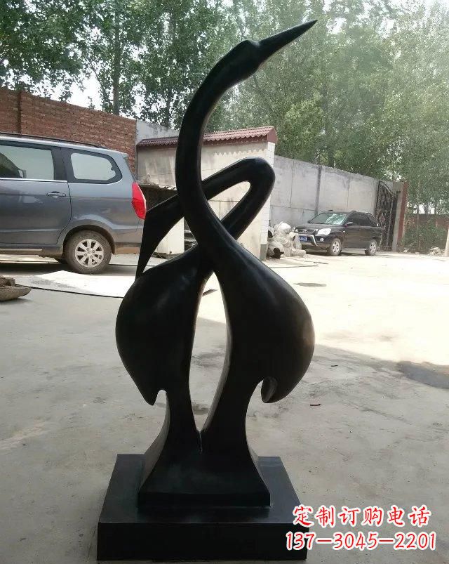 鹤壁抽象天鹅铜雕