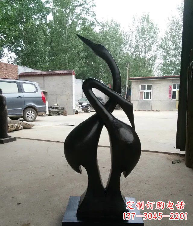 鹤壁抽象天鹅景观动物铜雕