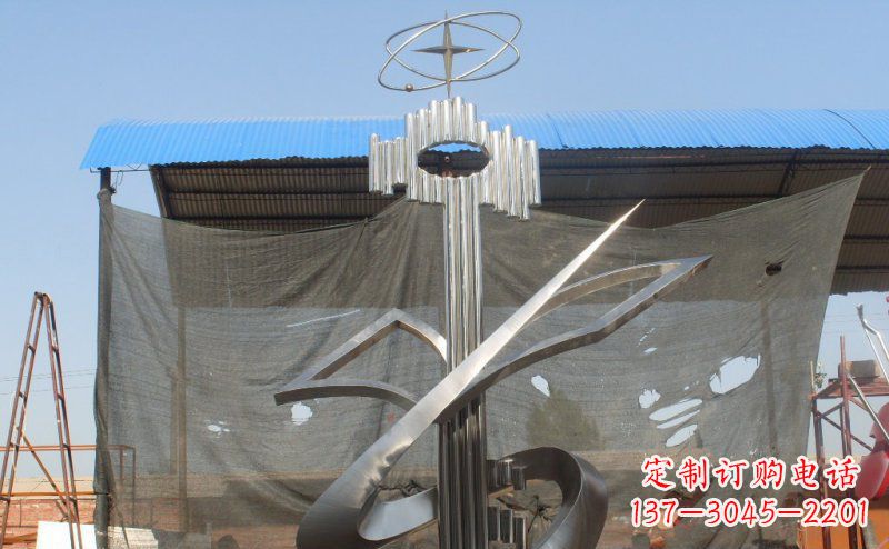 鹤壁抽象钥匙校园不锈钢雕塑