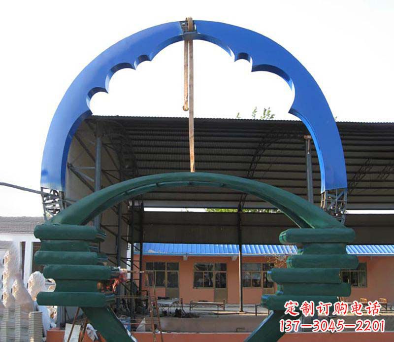 鹤壁抽象圆环不锈钢路边雕塑