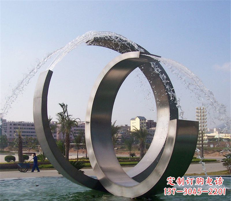 鹤壁精美的不锈钢喷泉雕塑