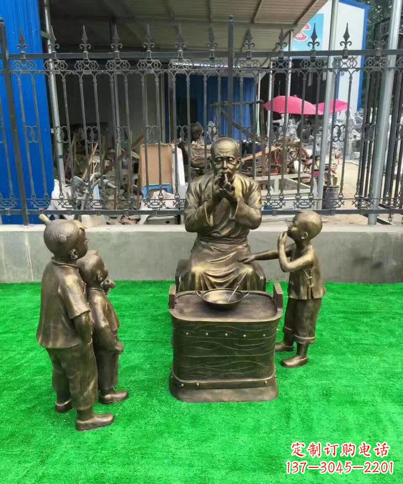 鹤壁传统糖人铜雕——赞美传统文化的艺术精品
