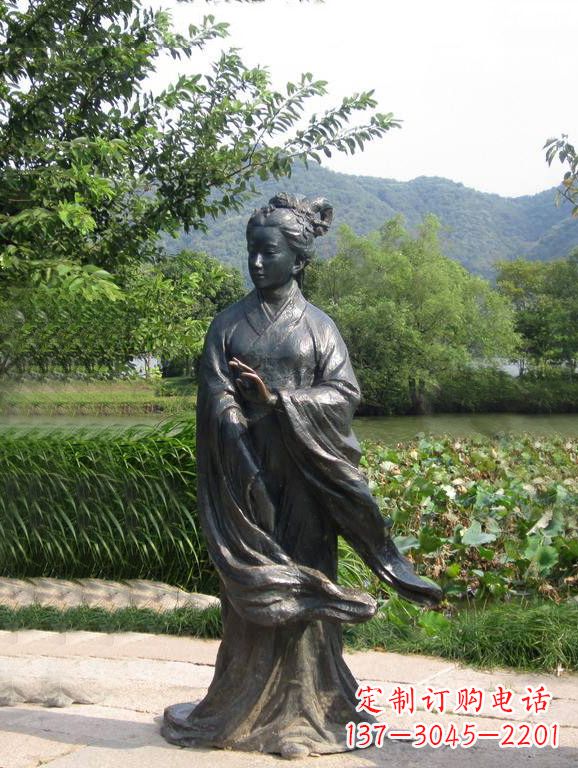 鹤壁春秋时期著名美女西施铜雕塑像