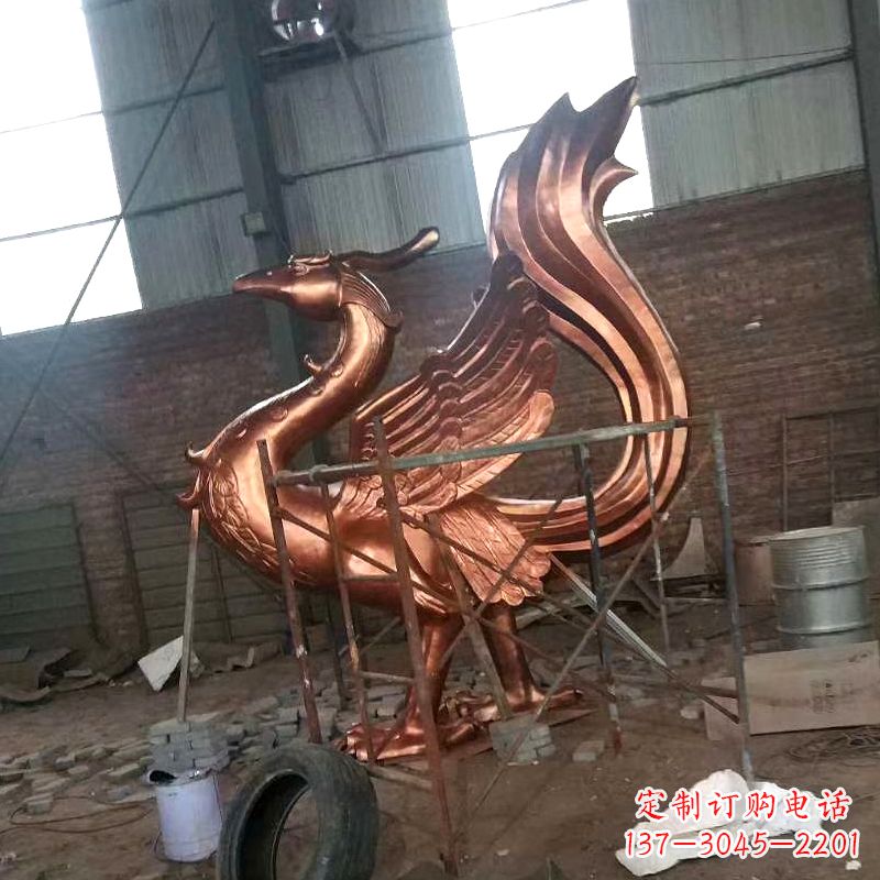 鹤壁朱雀神兽纯铜陵光神君雕塑