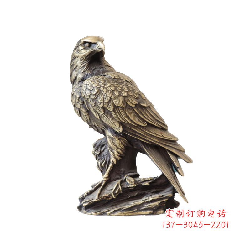 鹤壁纯铜招财老鹰雕塑