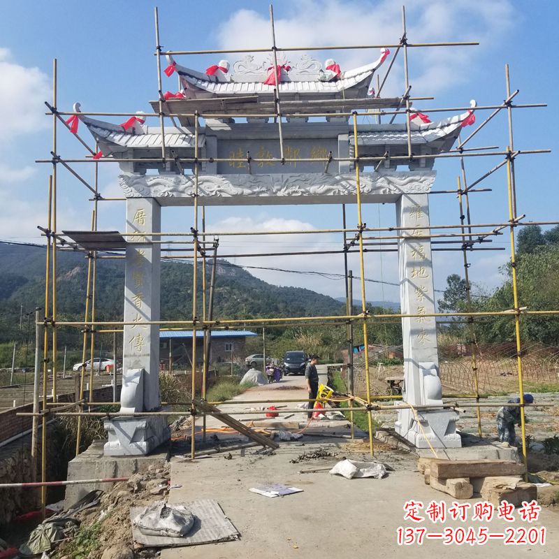 鹤壁村庄石牌坊雕塑传承民间文化