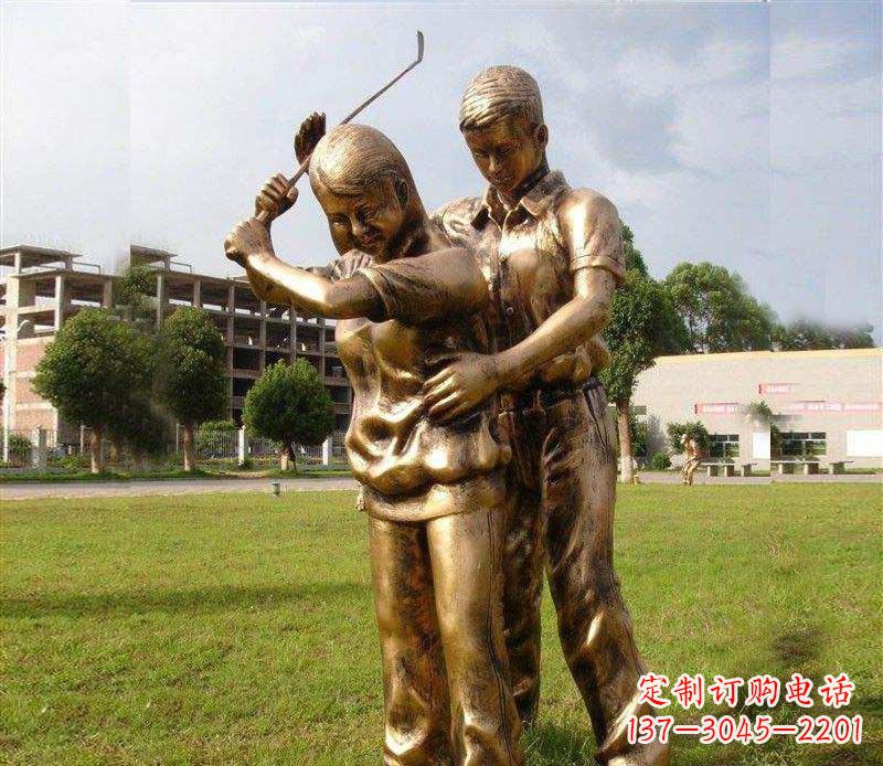 鹤壁打保龄球人物铜雕