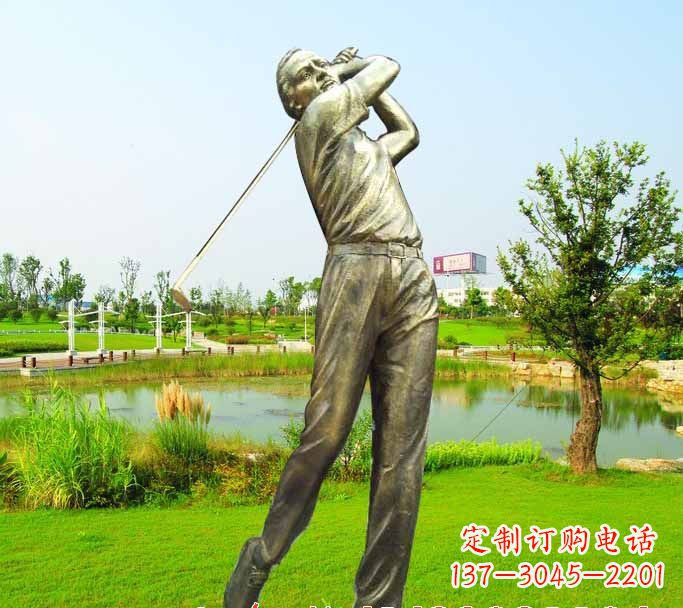 鹤壁打高尔夫球人物铜雕222