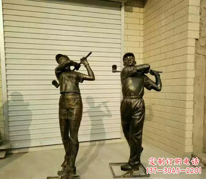鹤壁打高尔夫人物园景观铜雕