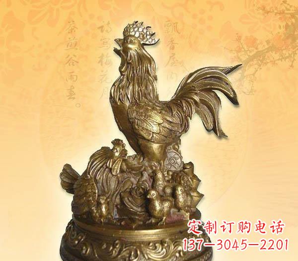 鹤壁打鸣的公鸡铜雕