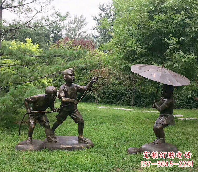 鹤壁纪念儿童的美好时光——铜雕塑