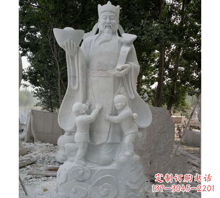 鹤壁大理石财神雕塑——守护家庭繁荣