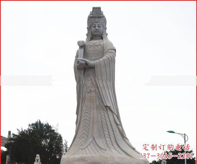 鹤壁大理石大型妈祖神像雕塑