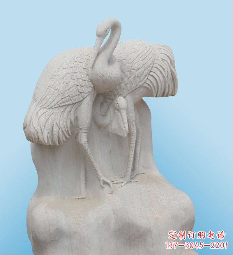 鹤壁大理石制作的丹顶鹤雕塑