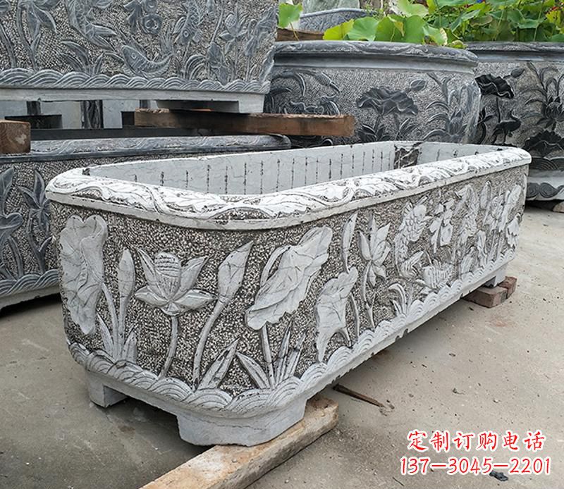 鹤壁大理石菊花水缸雕塑