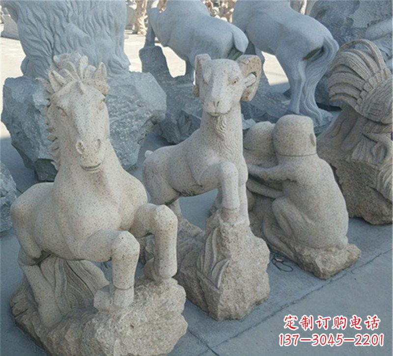 鹤壁大理石公园动物雕塑